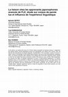 Research paper thumbnail of La liaison chez les apprenants japonophones avancés de FLE: étude sur corpus de parole lue et influence de l'expérience linguistique