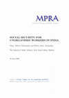 Research paper thumbnail of Social Security for Unorganised Workers in India