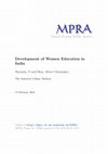 Research paper thumbnail of Development of Women Education in India