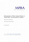 Research paper thumbnail of Determinants of Work Animal Density in Tamil Nadu: An Econometric Analysis