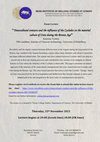 Research paper thumbnail of Lecture in the IIHSA: Transcultural contacts and the influence of the Cyclades on the material culture of Crete during the Bronze Age