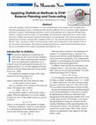 Research paper thumbnail of Applying Statistical Methods to EVM 1 Reserve Planning and Forecasting