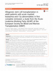 Research paper thumbnail of [Allogeneic stem cell transplantation in adults with acute lymphoblastic leukaemia]