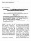 Research paper thumbnail of Synthesis of 4-(2-Indenylethyl)morpholine and their cationic transition metal complexes