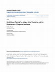 Research paper thumbnail of Mindfulness Training for Judges: Mind Wandering and the Development of Cognitive Resilience