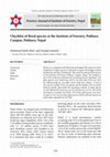 Research paper thumbnail of Checklist of floral species at the Institute of Forestry, Pokhara Campus, Pokhara, Nepal