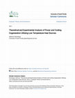 Research paper thumbnail of Theoretical and Experimental Analysis of Power and Cooling Cogeneration Utilizing Low Temperature Heat Sources