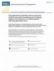 Research paper thumbnail of The experiences of gender diverse and trans children and youth considering and initiating medical interventions in Canadian gender-affirming speciality clinics