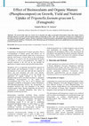 Research paper thumbnail of Effect of Bioinoculants and Organic Manure (Phosphocompost) on Growth, Yield, and Nutrient Uptake of Trigonella foenum-graecum L.(Fenugreek)”