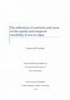 Research paper thumbnail of The Influences of Nutrients and Snow on the Spatial and Temporal Variability of Sea Ice Algae