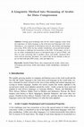 Research paper thumbnail of A Linguistic Method into Stemming of Arabic A Linguistic Method for Data into Compression Stemming of Arabic for Data Compression