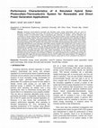 Research paper thumbnail of Performance Characteristics of A Simulated Hybrid SolarPhotovoltaic-Thermoelectric System for Renewable and Direct Power Generation Applications