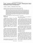 Research paper thumbnail of Carrier Transport Mechanism of Copper Phthalocyanine Based Photodiode for Solar Cell Applications