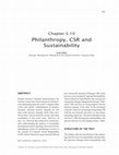 Research paper thumbnail of Philanthropy, CSR and Sustainability