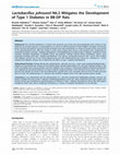 Research paper thumbnail of Lactobacillus johnsonii N6.2 mitigates the development of type 1 diabetes in BB-DP rats. PLoS One 5: e10507