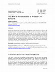 Research paper thumbnail of The Role of Documentation in Practice-Led