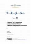 Research paper thumbnail of Populism as a mediatized communicative relation : The birth of algorithmic populism