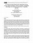 Research paper thumbnail of An empirical study exploring the relationship among human capital innovation, service innovation, competitive advantage and employee productivity in hospitality services