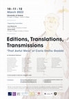 Research paper thumbnail of Editions, Translations, Transmissions. ‘That Awful Mess’ of Carlo Emilio Gadda, University of Oxford, Oxford.