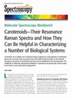 Research paper thumbnail of Their Resonance Raman Spectra and How They Can Be Helpful in Characterizing a Number