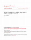 Research paper thumbnail of Modes of feedback in ESL writing: Implications of shifting from text to screencast