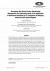 Research paper thumbnail of Developing web-based partner relationship management: An exploratory study of the application of web-based solutions by ICT companies in Malaysia, Ireland and the United Kingdom