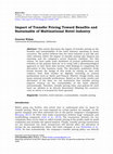 Research paper thumbnail of Impact of transfer pricing toward benefits and sustainable of multinational hotel industry