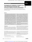 Research paper thumbnail of Investigating the Contribution of Collagen to the Tumor Biomechanical Phenotype with Non-invasive Magnetic Resonance Elastography