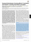 Research paper thumbnail of Structural determinants of protocadherin-15 mechanics and function in hearing and balance perception