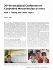 Research paper thumbnail of 20 th International Conference on Condensed Matter Nuclear Science Part 2 : Theory and Other Topics