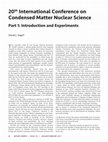 Research paper thumbnail of th International Conference on Condensed Matter Nuclear Science Part 1 : Introduction and Experiments