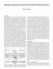 Research paper thumbnail of Questions and Answers About Lattice-Enabled Nuclear Reactions