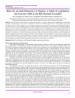 Research paper thumbnail of Rule of Law and Democracy in Nigeria: A Study of Legislative and Executive Rift in the 8th National Assembly