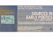 Research paper thumbnail of Sources in Early Poetics: Launch and Roundtable [online via Zoom, 16 March 2022]