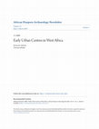 Research paper thumbnail of Early Urban Centres in West Africa