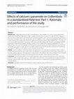 Research paper thumbnail of Effects of calcium cyanamide on Collembola in a standardized field test: Part 1. Rationale and performance of the study