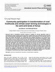 Research paper thumbnail of Community participation in transformation of rural livelihoods and climate smart farming technologies in the semi-arid lands of Kenya