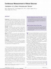 Research paper thumbnail of Continuous Measurement of Blood Glucose