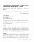 Research paper thumbnail of Inventário [gago] dos problemas da educação: conceitos constitutivos ou bloco de conceitos RIGEEA