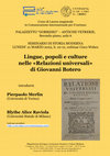 Research paper thumbnail of Lingue, popoli e culture nelle «Relazioni universali» di Giovanni Botero