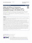 Research paper thumbnail of Safety and efficacy of intravenous thrombolysis in stroke patients on prior antiplatelet therapy in the WAKE-UP trial