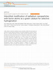 Research paper thumbnail of Interstitial modification of palladium nanoparticles with boron atoms as a green catalyst for selective hydrogenation