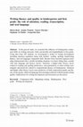 Research paper thumbnail of Writing fluency and quality in kindergarten and first grade: the role of attention, reading, transcription, and oral language