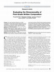 Research paper thumbnail of Evaluating the Dimensionality of First-Grade Written Composition