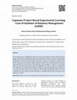 Research paper thumbnail of Capstone Project Based Experiential Learning – Case of Institute of Business Management (IoBM)