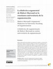 Research paper thumbnail of La dialéctica argumental de Hubert Marraud en la enseñanza universitaria de la argumentación