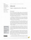 Research paper thumbnail of Lógica, Argumentación y educación