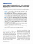 Research paper thumbnail of Elective surgery cancellations due to the COVID-19 pandemic: global predictive modelling to inform surgical recovery plans