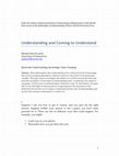 Research paper thumbnail of Understanding and Coming to Understand