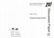 Research paper thumbnail of ZEI Discussion Paper C 260 / 2020 - Cillian O’Gara - European Energy Security